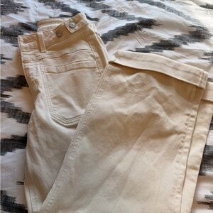 Elegant Cream High Rise Women's Jeans